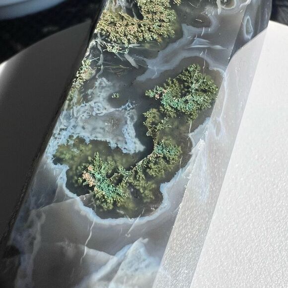 Large Moss Agate Crystal Wand‎ Scepter - Picture 12 of 16